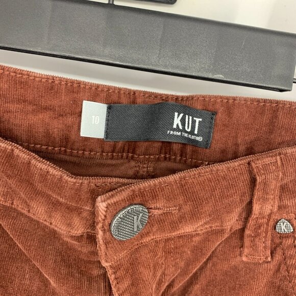 Kut from the Kloth Pants Diana Skinny Corduroy Brown Relaxed Fit - Picture 4 of 10